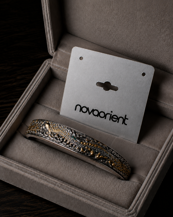 Serpent Engraved Gold Accent Bracelet