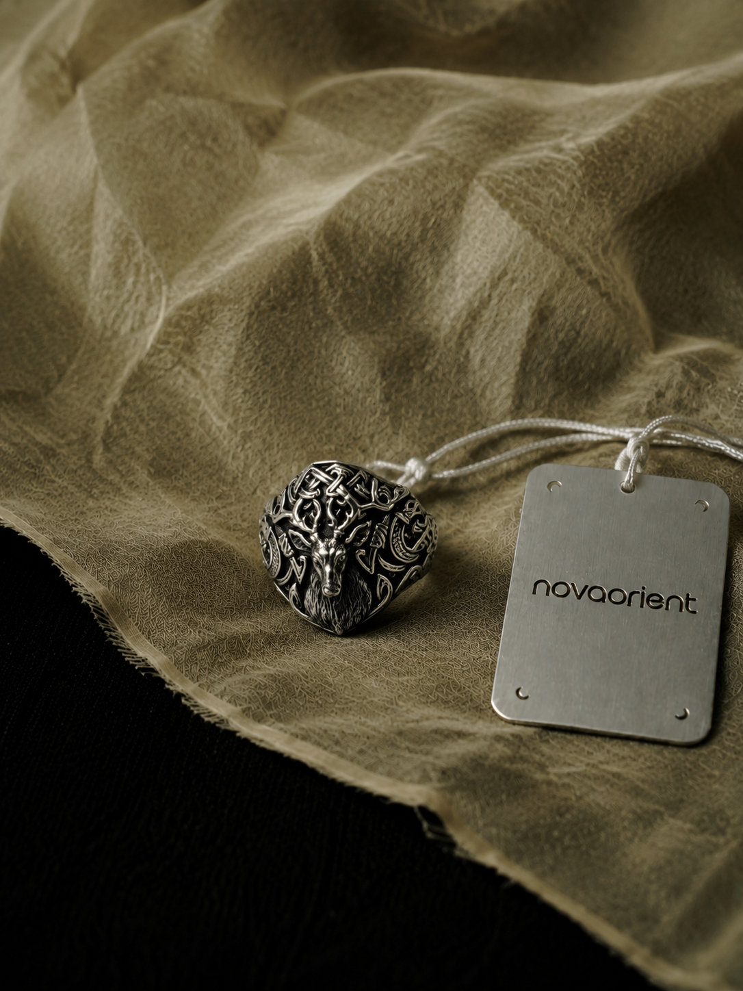 Celtic Spirit Stag Adjustable Ring Main image