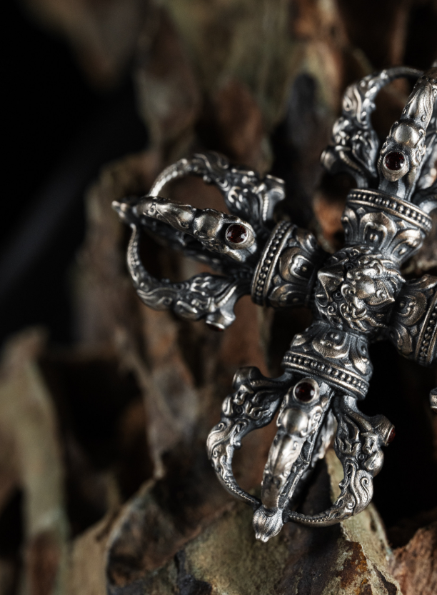 Tibetan Vajra Cross Pendant Necklace Secondary image