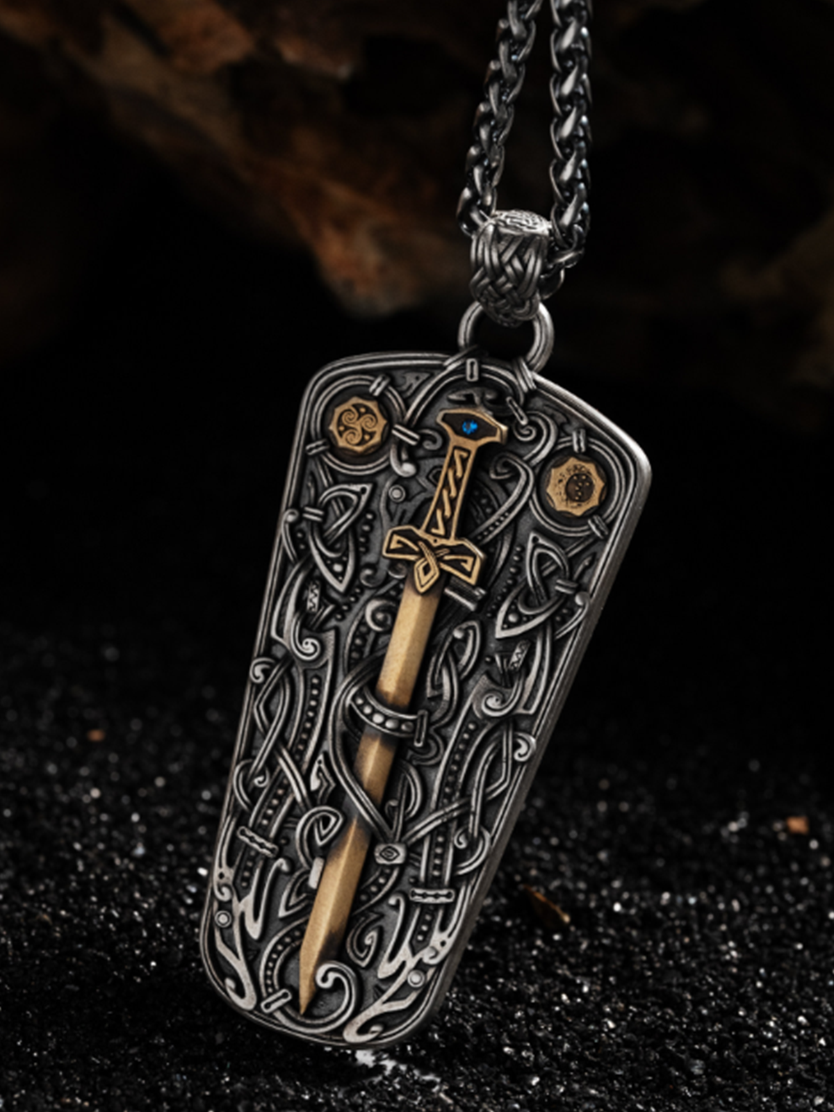 Celtic Justice Sword Crown Pendant