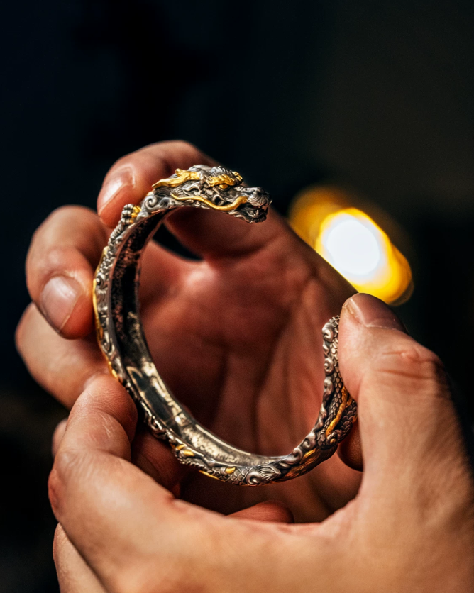 Dragon Spirit Open Cuff Bracelet