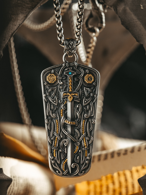 Celtic Justice Sword Crown Pendant