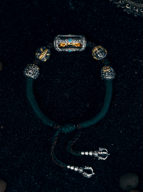 Tibetan Prayer Bead Charm Bracelet
