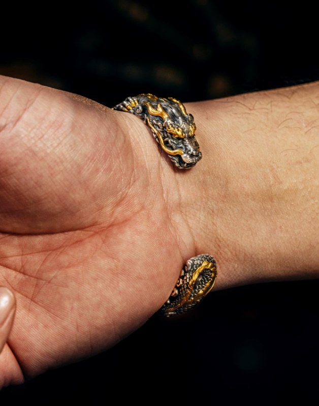 Dragon Spirit Open Cuff Bracelet