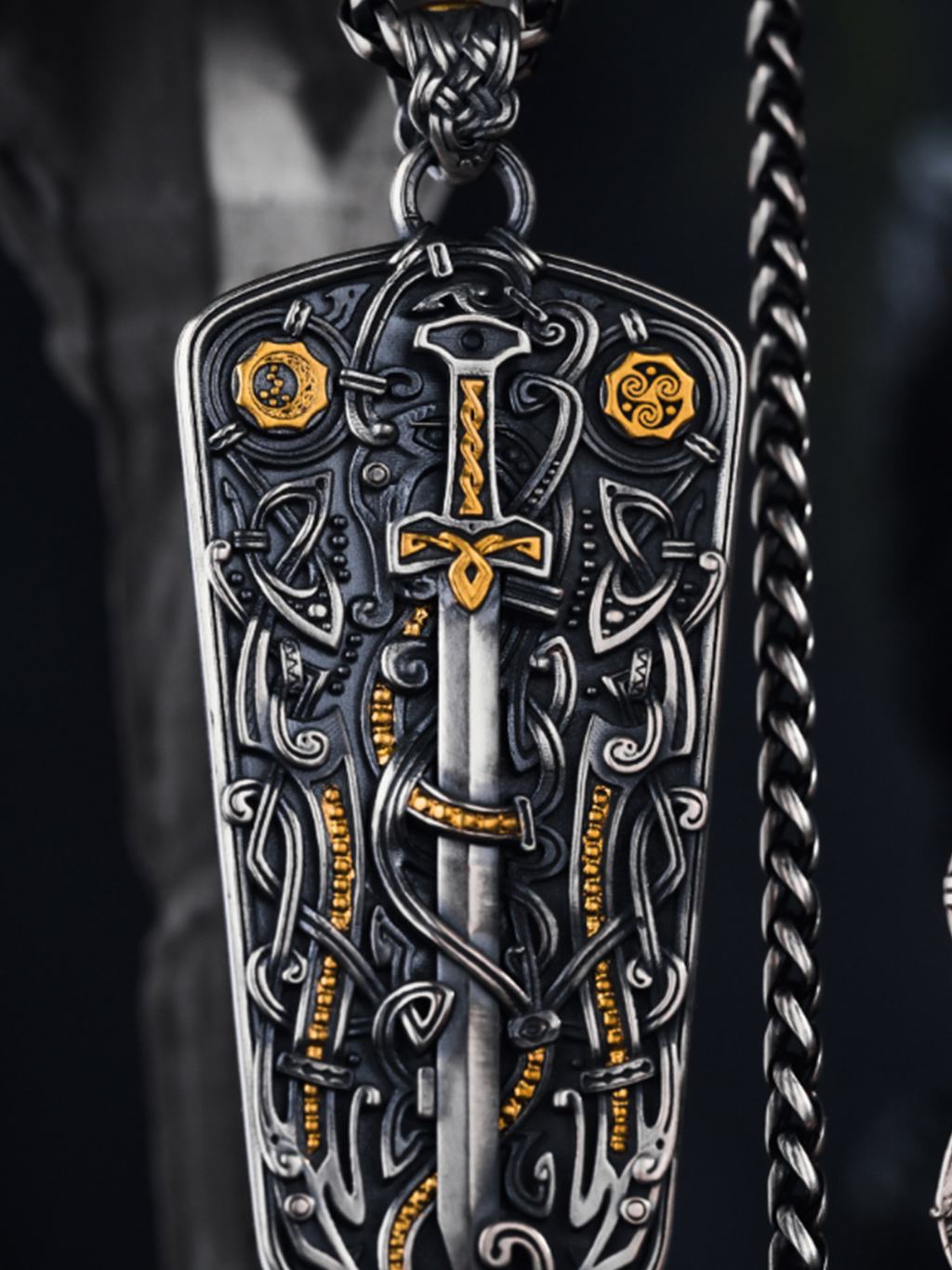 Celtic Justice Sword Crown Pendant