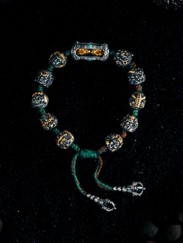 Tibetan Prayer Bead Charm Bracelet