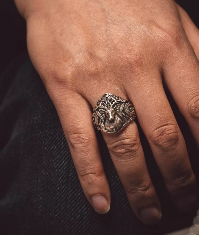 Celtic Spirit Stag Adjustable Ring