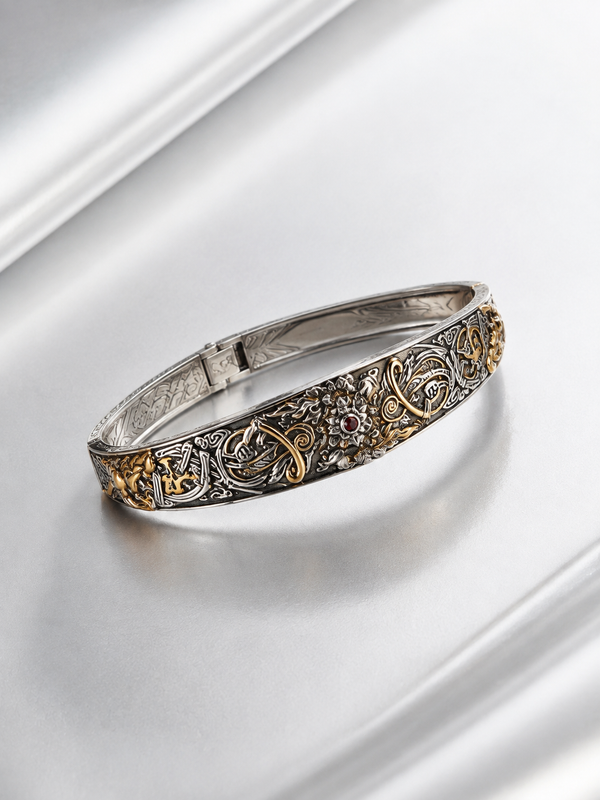 Celtic Twin Wolf Bracelet
