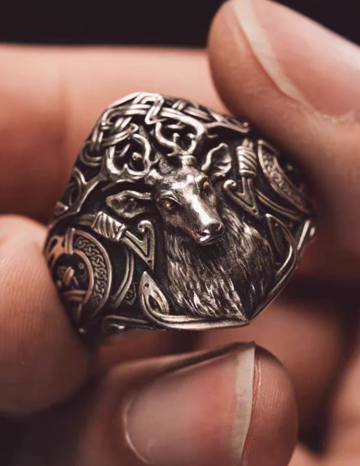 Celtic Spirit Stag Adjustable Ring